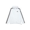 Striped Logo Print Sports Training Hooded Jacket Men Jackets White HE4320