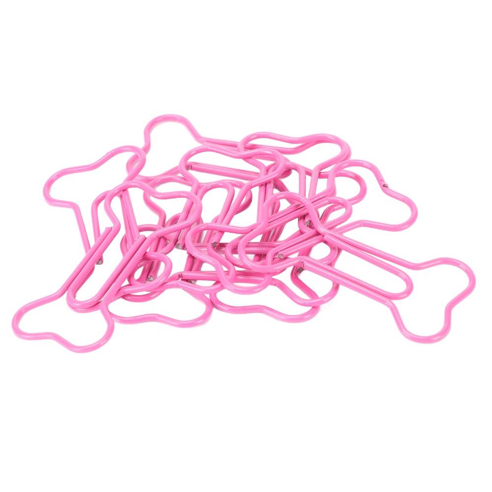100Pcs Bone Shaped Paper Clips Pink Cute Paper Clips Small Paper Clips Office