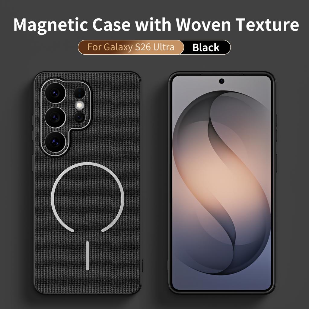 al Techwoven Fabric Magnetic Case For Samsung S26 S2 S24 S23 S22 Ultra Plus FE A7 A6 A36 A3 A17 A16 A26 Cover