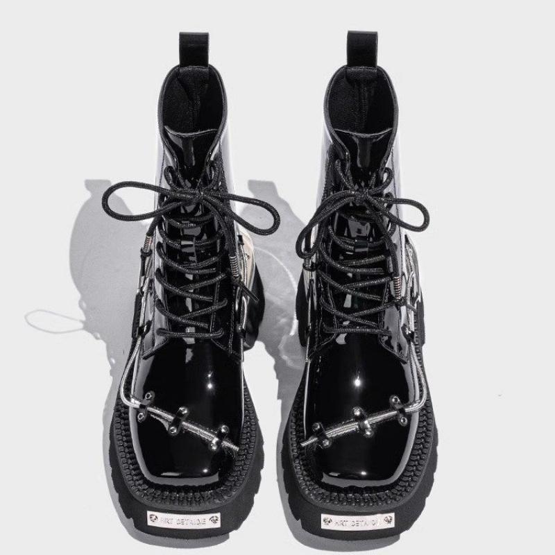 Модные женские ботинки на платформе с ботильонами, туфли «Челси» с высоким каблуком и квадратным носком, зима 2025 года, абсолютно новая повседневная спортивная обувь, трендовая готическая обувь Botas Mujer