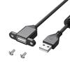 Удлинительный кабель для зарядки USB, штекер-гнездо, USB 2.0, порт для зарядки, для монтажа на панель, с отверстием для винта, для телефонов, ноутбуков, мышей