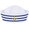 Костюм лодки Шляпа капитана яхты Наряжаться Темно-синяя Матросская Кепка корабля Ролевая игра Удобный шарф Матросская шляпа Аксессуар для костюма