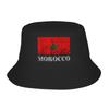 Марокко Винтажный Марокканский Флаг Марокканские Корни Марокканская Панама Для Мужчин Женщин Рыбацкие Шапки Модные Кепки Мягкие Складные Солнечные Шляпы