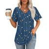 Womens T Shirts V Neck Short Sleeve Casual Tops Loose Fit Basic Tees With Curved Hem