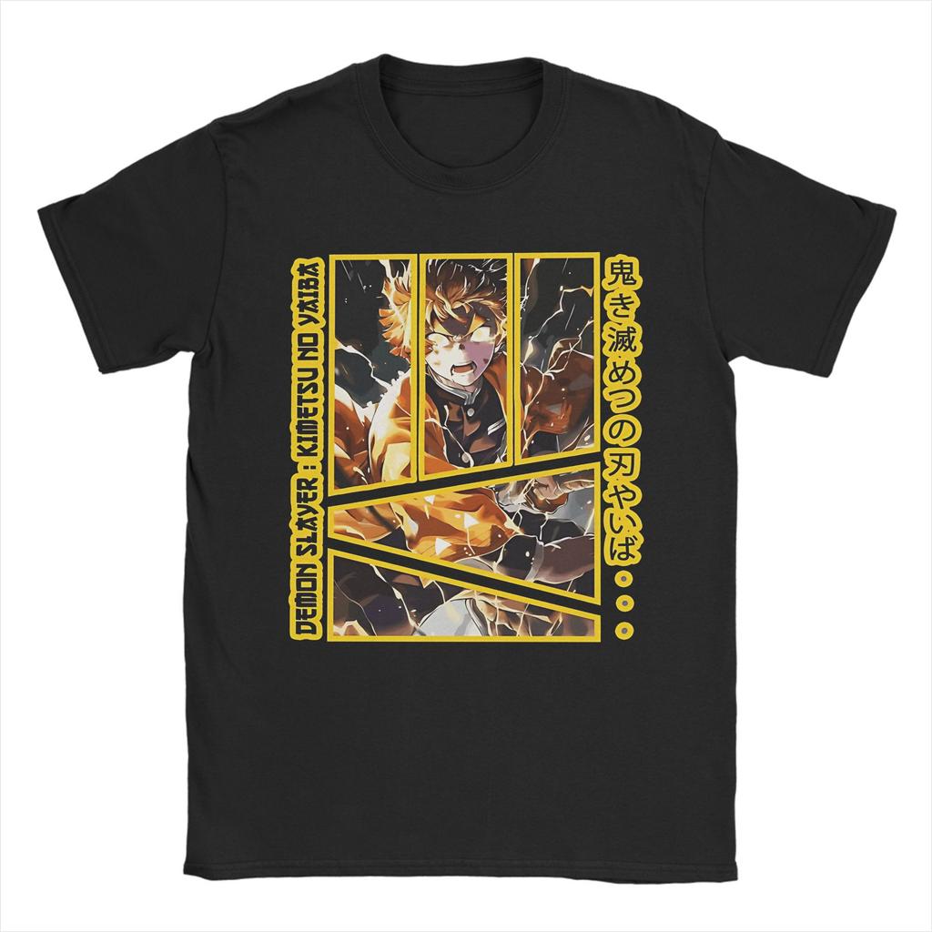 Зеницу Агацума Клинок, рассекающий демонов Футболки для мужчин женщин 100% хлопок Удивительные футболки Футболка с круглым вырезом Топы с коротким рукавом Идея для подарка