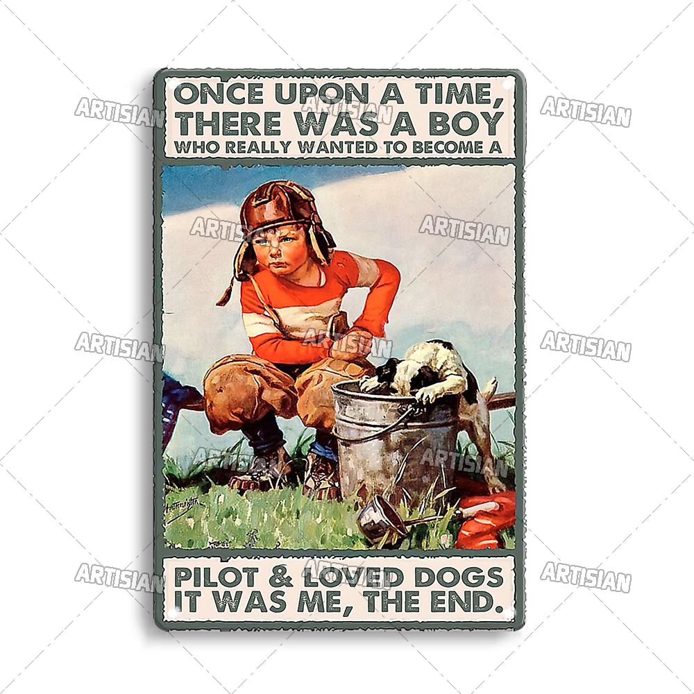 Artisian Flying Metal Sign Pilot Tin Plaque Flight Attendant Decorative Poster Wall Decor Garage Bar Pub Club Hotel Cafe Kitchen