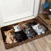 1 piece cat pattern non-slip polyester welcome floor mat