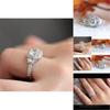 Elegant Silver Plated Ring With Round White Sapphire Rhinestone For Weddings