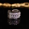 То же самое кольцо с цирконами, инкрустированное бриллиантами, женское, легкая роскошь, полное бриллиантов, продвинутое ощущение, холодный стиль, нишевое дизайнерское решение, индивидуальность