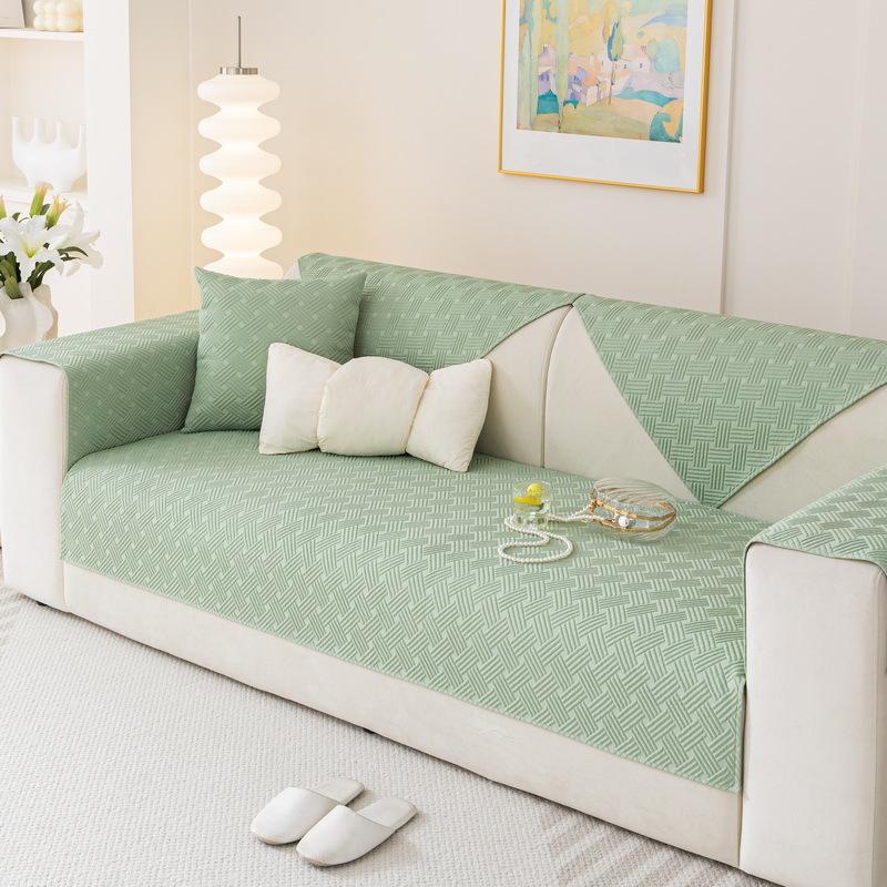 Summer Ice Silk Sofa Cushion, Summer Cold Feeling Mat Cushion, New Living Room Leather Sofa Non-slip Cover Cloth Towel