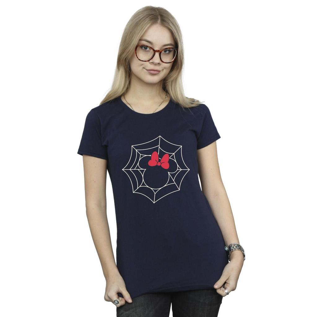 Disney Womens/Ladies Minnie Mouse Spider Web Cotton T-Shirt