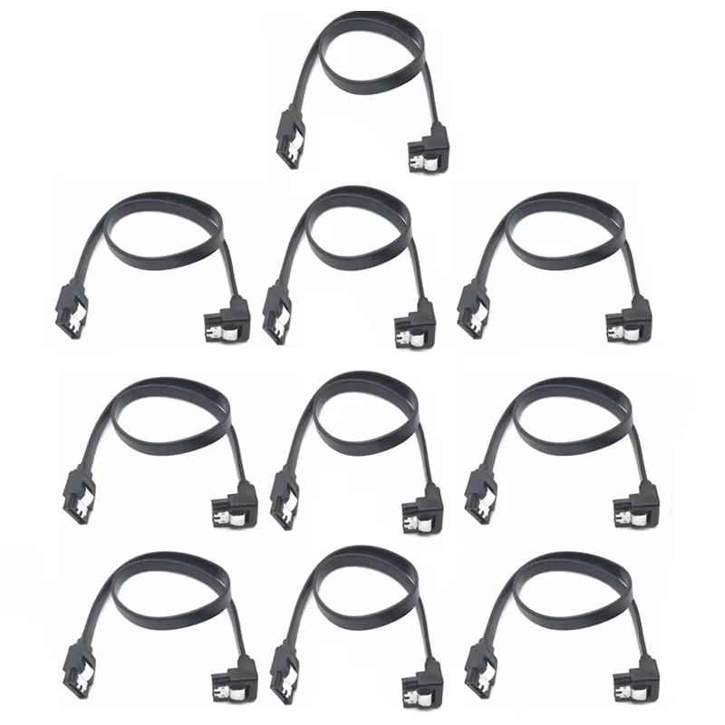 Xiaomi SATA Cable III, 1-10PCS SATA Cable III 6Gbps Straight Bend HDD SDD Data Cable with Locking Latch for SATA HDD, SSD, CD Driver
