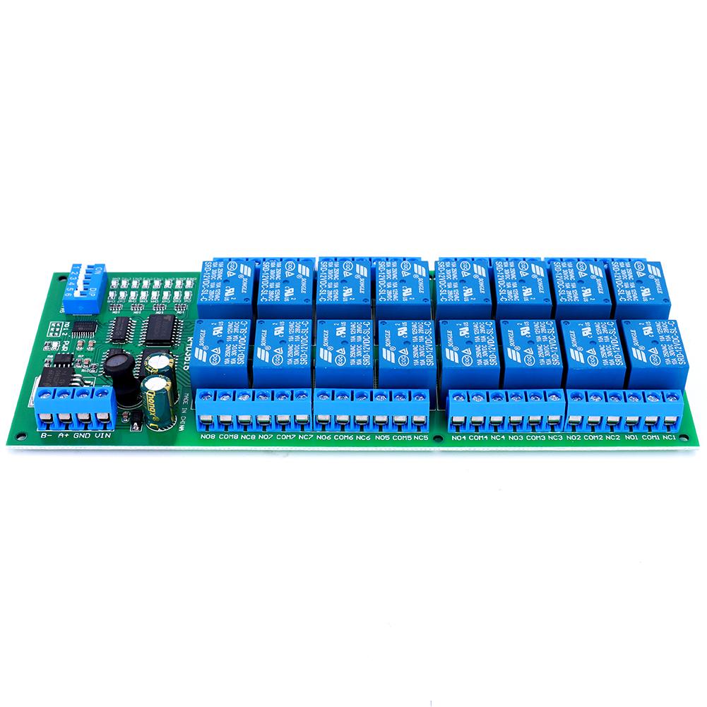 16 Channel DC 12V PLC Controller Serial Port Switch RS485 Relay Module Control Switch Board for PLC PTZ Camera Motor LED