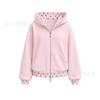 Womens Loose Fit Hooded Zip Sweatshirt Polka Dot Casual Sport Top 2026