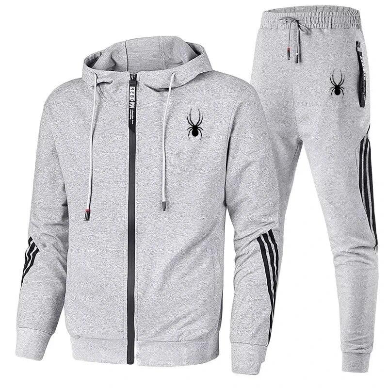 Fashion Mens Tracksuit Designer Hooded Sweatshirts+Jogger Pants High Quality Gym Outfits Casual Sports Zipper Hoodie Set