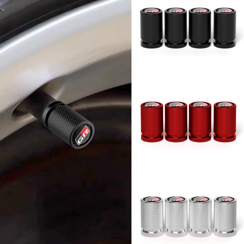 For Toyota ad114Pcs 3D Metal Car Wheel Tire Valve Stem Caps Waterproof Dust Cover for Toyota GR Supra Corolla Hilux C-HR Yaris GT86 Accessories TDX1