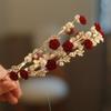 Winter Red Flower Rose Headband Pearl Hair Hoop Female Hair Accessories Korean Style Headwear