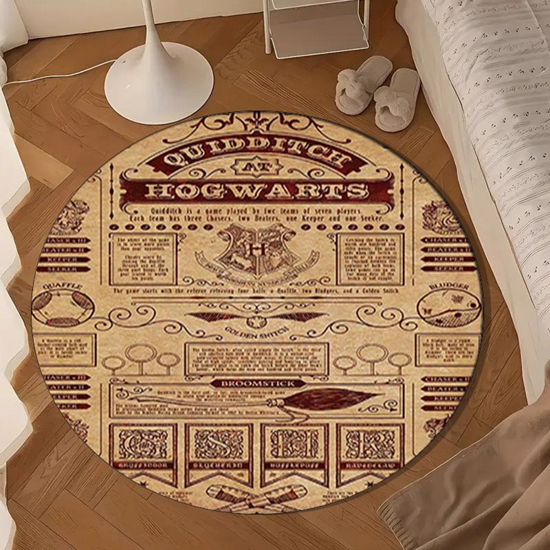 Magic School Adventure Round Rug for Livingroom,Bedroom, Palyroom, Chair Rug, Area rug, Circle Carpet, Large Size Fan Christmas gift