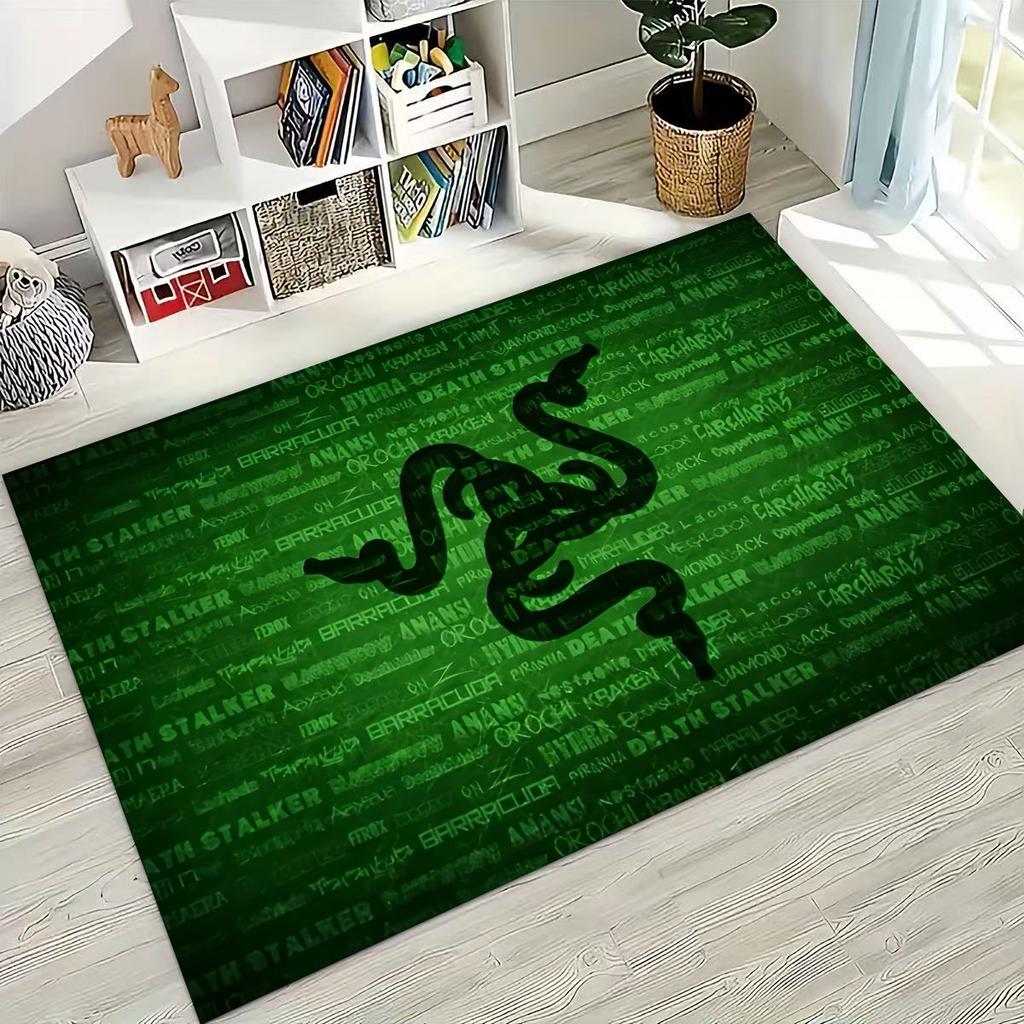 Модный ковер с логотипом Razer в стиле мото-арт для спальни, гостиной, дивана, домашний придверный коврик, большой детский нескользящий напольный коврик