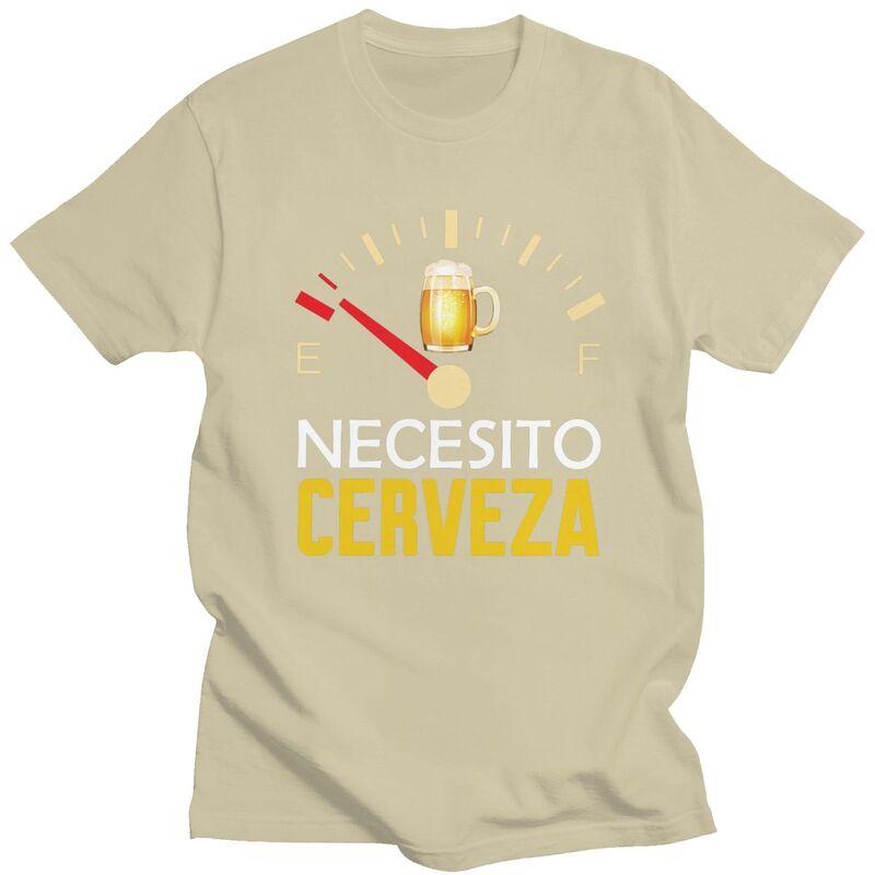Custom Necesito Cerveza I Need Beer T Shirts Unisex T-shirt Streetwear Tee Tops 100% Cotton Oversized Tshirt Gift