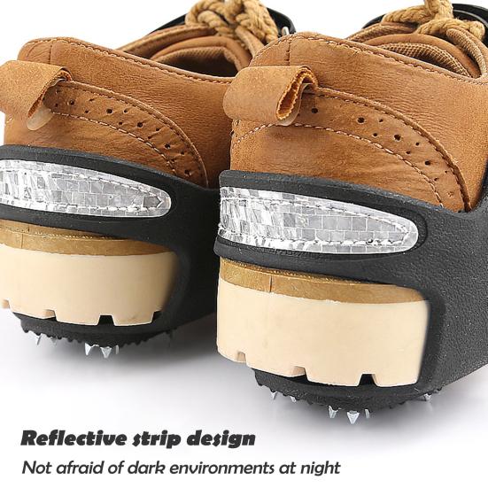 1 пара шипов для льда, кошки с 4/5 металлическими шипами, светоотражающие зимние скользящие ручки для ходьбы на открытом воздухе, эластичные нескользящие ботинки, шипы для захватов