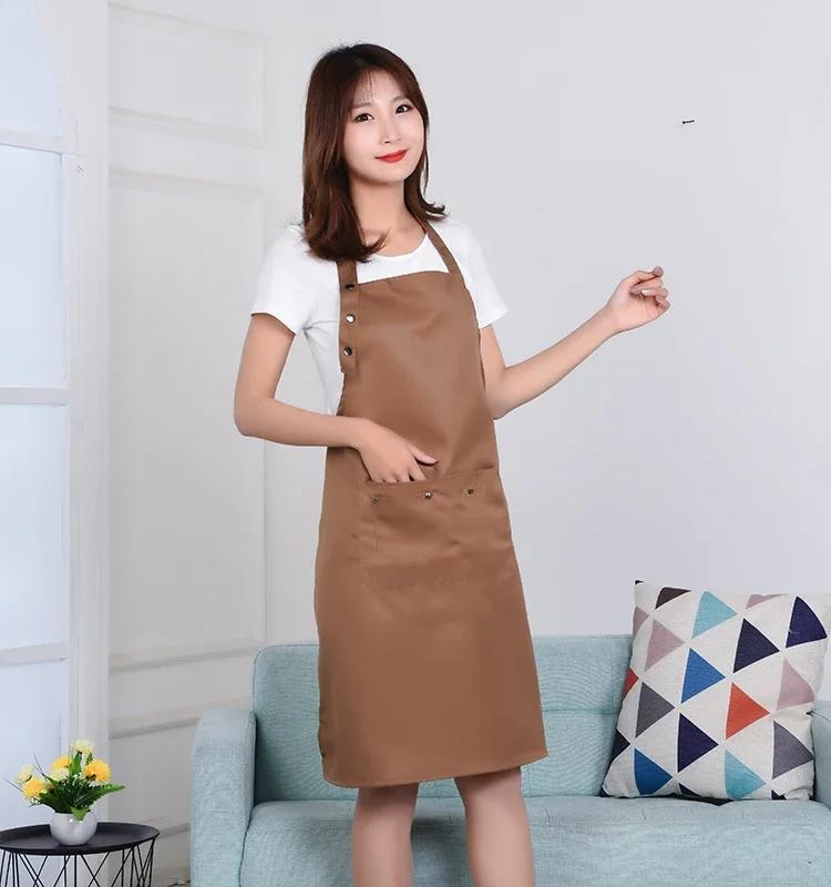 Новые модные холщовые кухонные фартуки для женщин и мужчин, рабочий фартук для повара для гриля, ресторана, бара, кафе, красоты, маникюра, студии, униформа