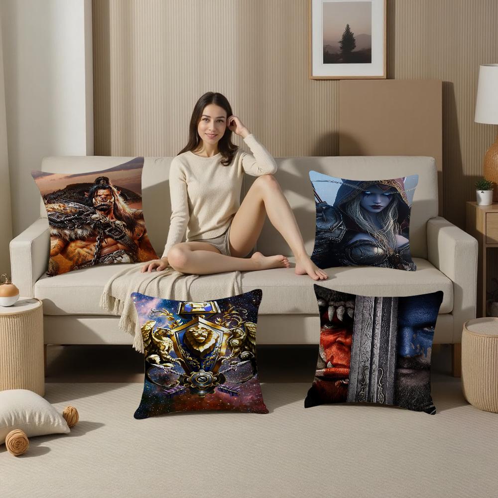 Game World Of Warcraft Personalized Picture Text Home Decorative Pillows Household Gifts 45X45Cm
