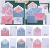 School Greeting Invitation Card Love Note Printed Flower Floral Pattern Paper Letter Envelopes Set