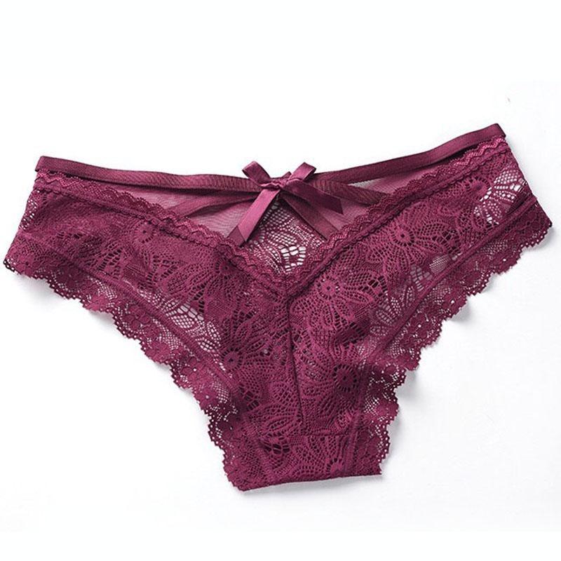 Sexy Transparent Panties Women Lace Low-waist Briefs Hollow Out Underwear Ladies Underpants Intimates G String Lingerie