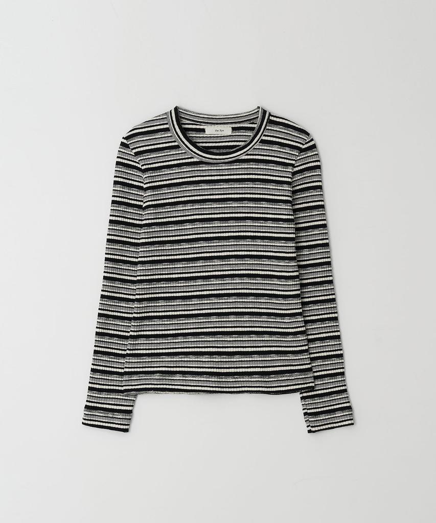 THERYE Stripe Long Sleeve Top(Black)