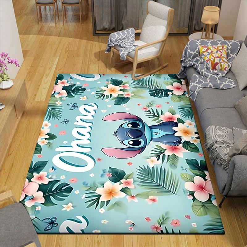1Pc Ohana Stitch Adventure Rug, Office Carpet Indoor Outdoor Doormat, Non-Slip, Comfortable, Living, Christmas Halloween, Xmas Gift Y1233