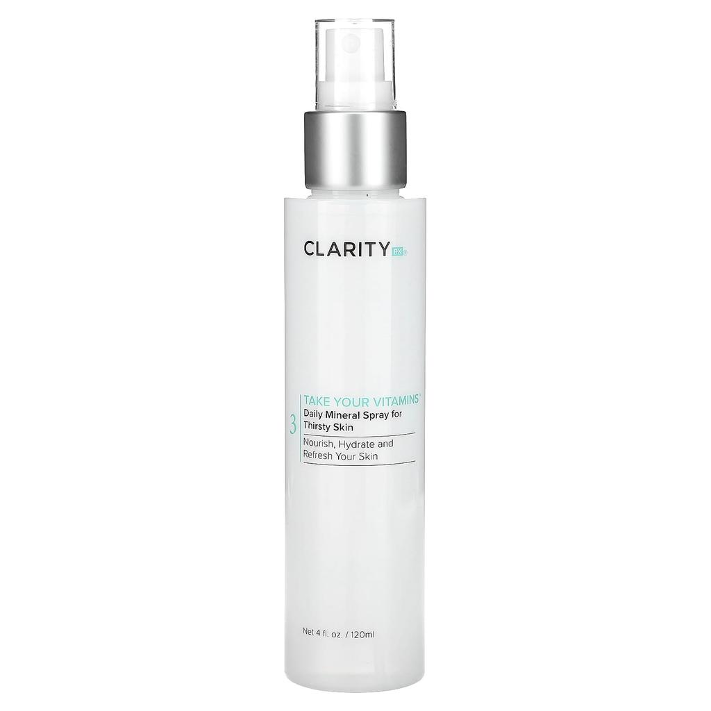 ClarityRx Take Your Vitamins, Daily Mineral Spray for Dry Skin, 4 Fl Oz (120 Ml)