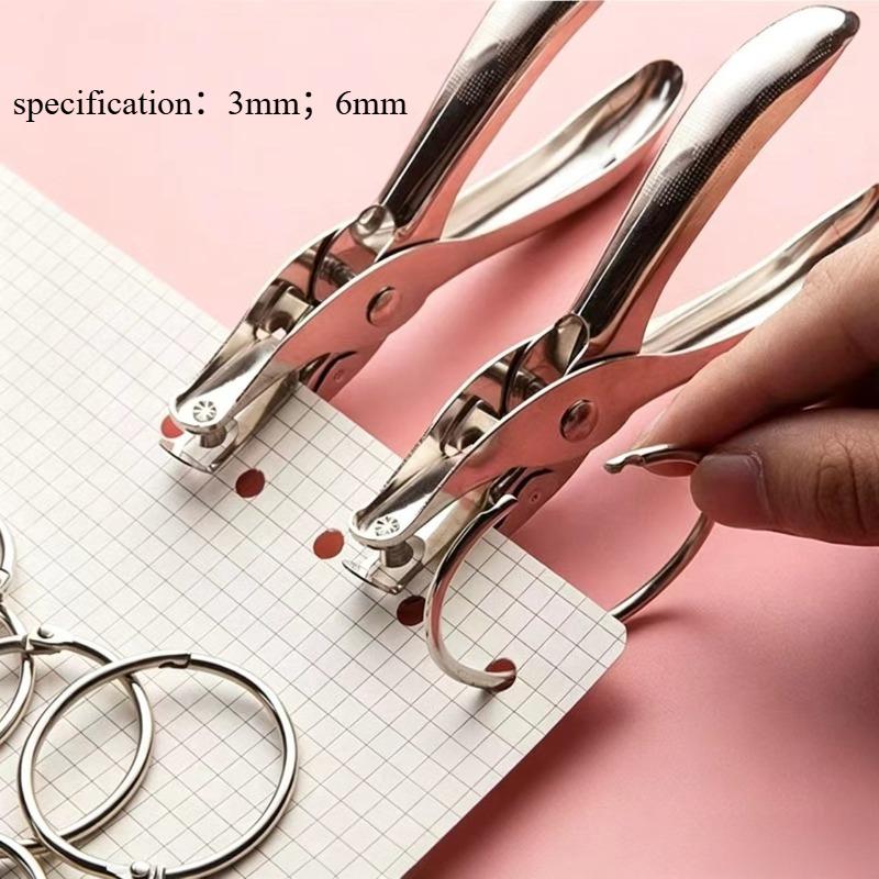 Single Hole Punch Paper Puncher Manual Hand Tool for Office School Binding Crafting Scrapbooking Heavy Duty Metal