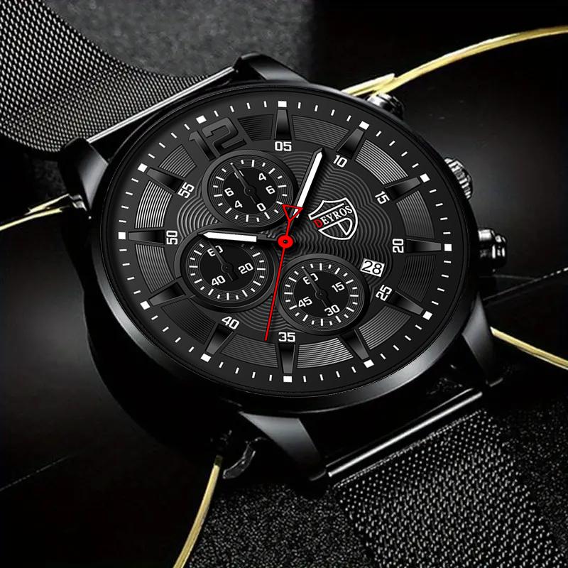 1 шт./4 шт./компл. модные мужские кварцевые часы с календарем для деловых людей, набор наручных часов и браслетов, подарки на день отца