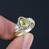 Natural Peridot Gemstone Solid 925 Sterling Silver Handmade Faceted Ring Jewelry For Women & Girls