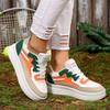 Модные кроссовки Женские цветные кроссовки на шнуровке Дышащие кроссовки Женские кроссовки для кампуса Показывающие стопу Мягкая кожа Повседневная обувь Женская