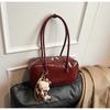 IELGY Korean Style Portable Bowling Bag One Shoulder All-Match Niche Retro Large-Capacity Tote Bag