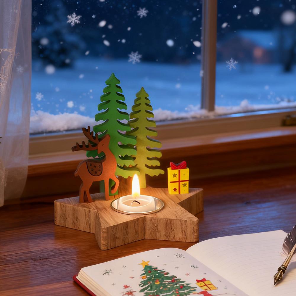 Форма для литья подсвечника с оленем DIY Рождественские формы из смолы Форма для литья подсвечника-оленя Домашний декор