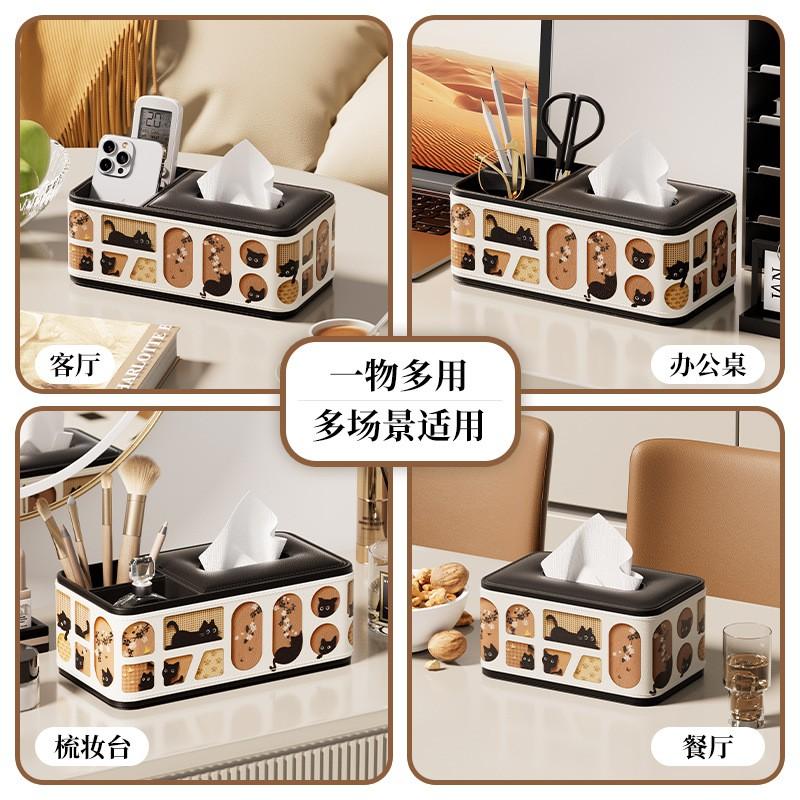 Cute Cat Design Desktop Tissue Box Living Room Bedroom Kitchen Hotel Car Multi-Use Luxury Style Paper Towel Holder