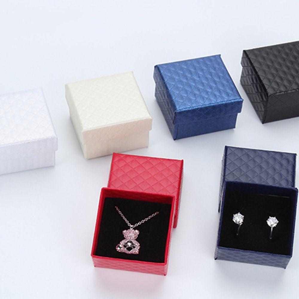 6Pcs Sponge Case Jewelry Gift Box Paper Jewelry Display Box High Quality Ring Box  Wedding Favors