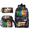 Popular Stumble Guys Collision Party Game Merchandise Printed School Bag Student Backpack Three-piece Set