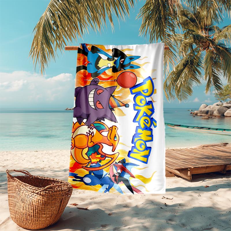 Pokémon beach towel Outdoor camping Beach towel for vacation swim Outdoor pool Absorbent bath towel