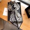 Luxury Long Silk Scarf Female Animal Horse Print Thin Narrow Scarf Bag Hair Band Ribbon Scarfs Women Neckerchief