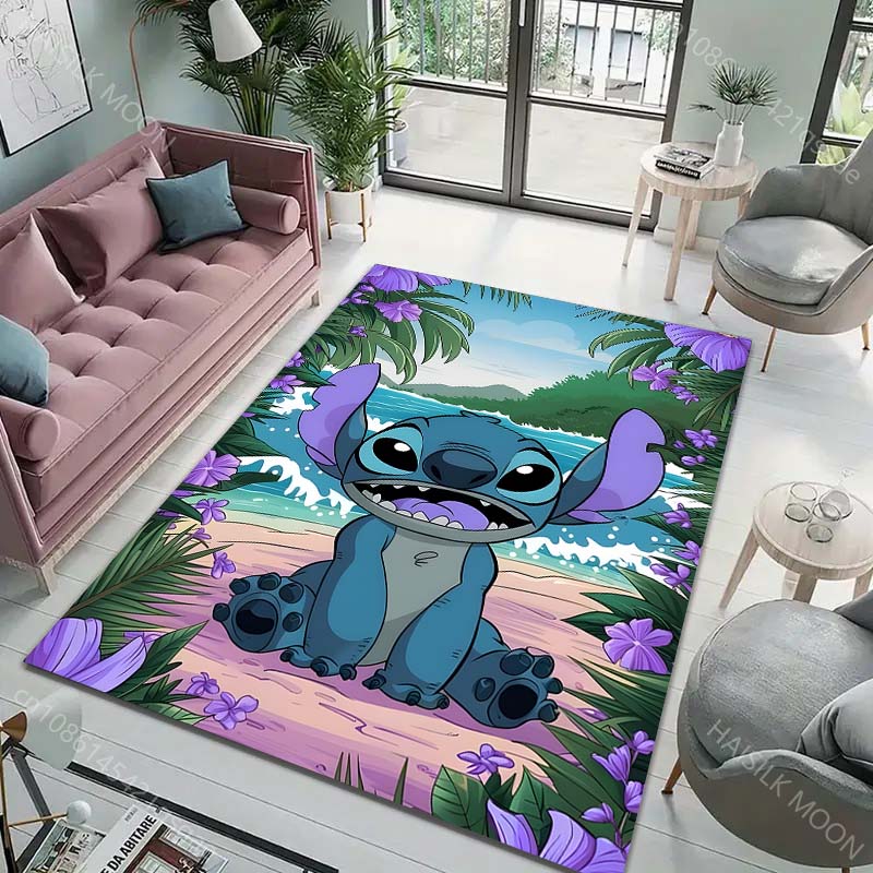 Potdemiel 3D Stitch Cartoon Rug Carpet for Living Room Children Bedroom Mat Sofa Doormat Floor Rug Home Decor Mat Fast Shipping