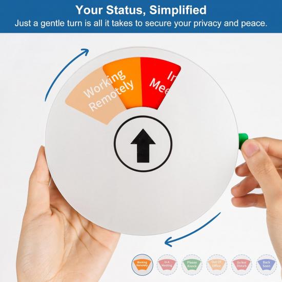 6-Sided Office Door Sign with Magnetic & Adhesive Backing - Rotating Privacy Indicator for Meeting, Do Not Disturb, Remote Work, Please Knock, Out of