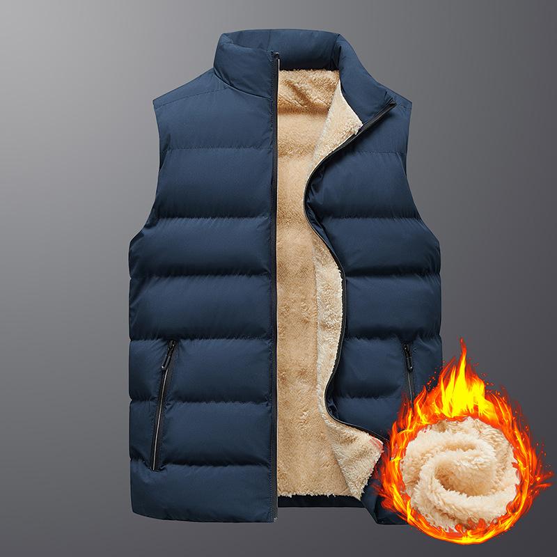 Mens Sleeveless Body Warmer Puffer Quilted Padded Bomber Jackets Lamb Fleece Vest