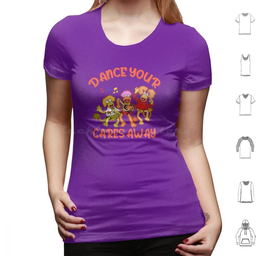 Fraggle Rock T Shirt Cotton Cool Tee Fraggle Boober Wembley Gobo Mockey Dance Your Cares Away Doozer 80s Tv Show Retro Music