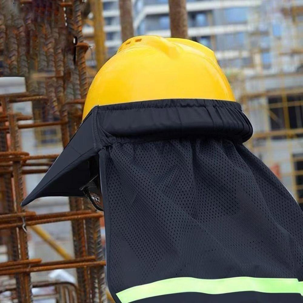 Breathable Hard Hat Sun Shield Mesh Neck Shield Helmets Reflective Cap Cover Construction Workers