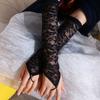 Thin Ultra Party Floral Women Elbow Women Gloves Long Lace Gloves Fingerless Mitten Thin Gloves
