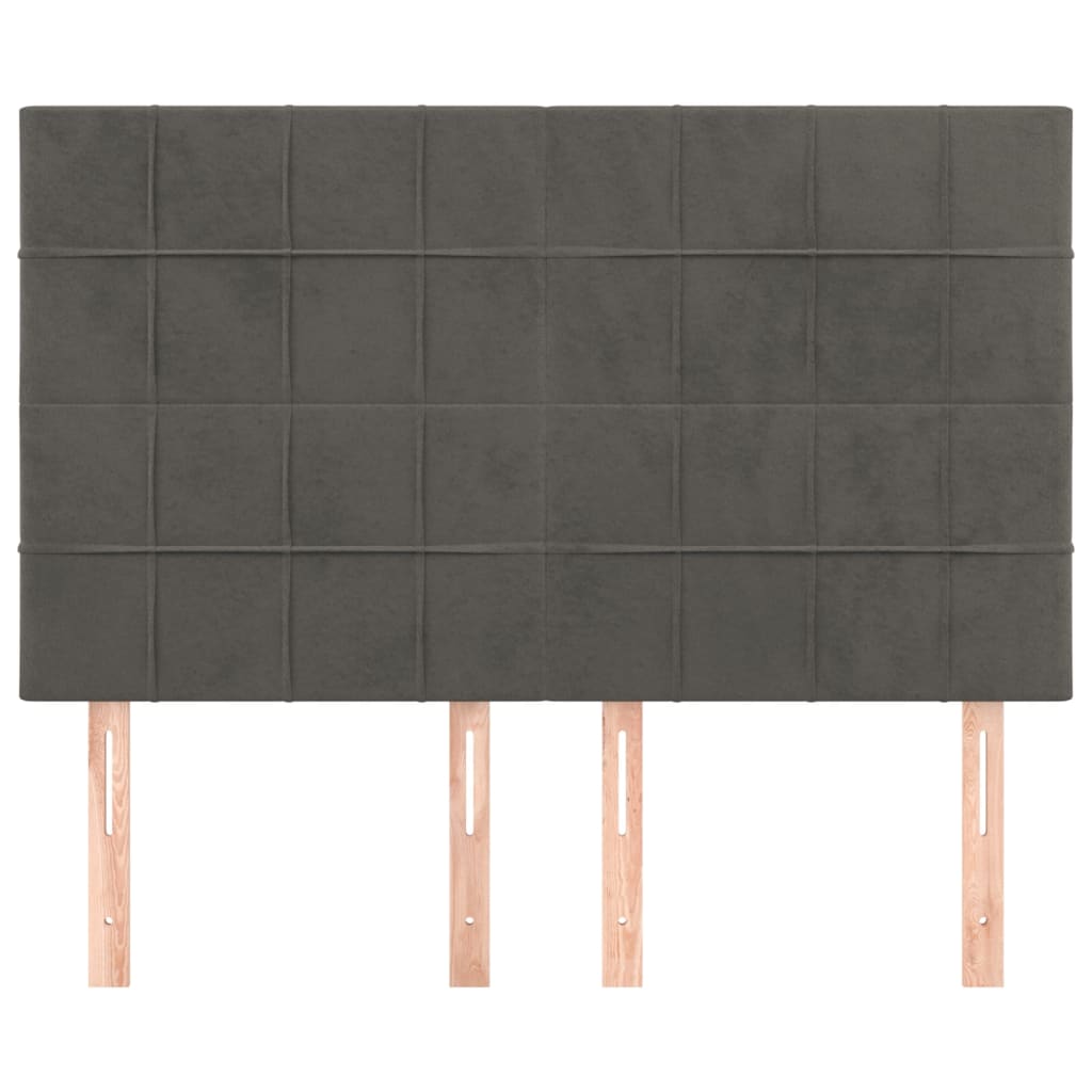 Headboard Dark Grey 144 x 5 x 118 128 cm Velvet